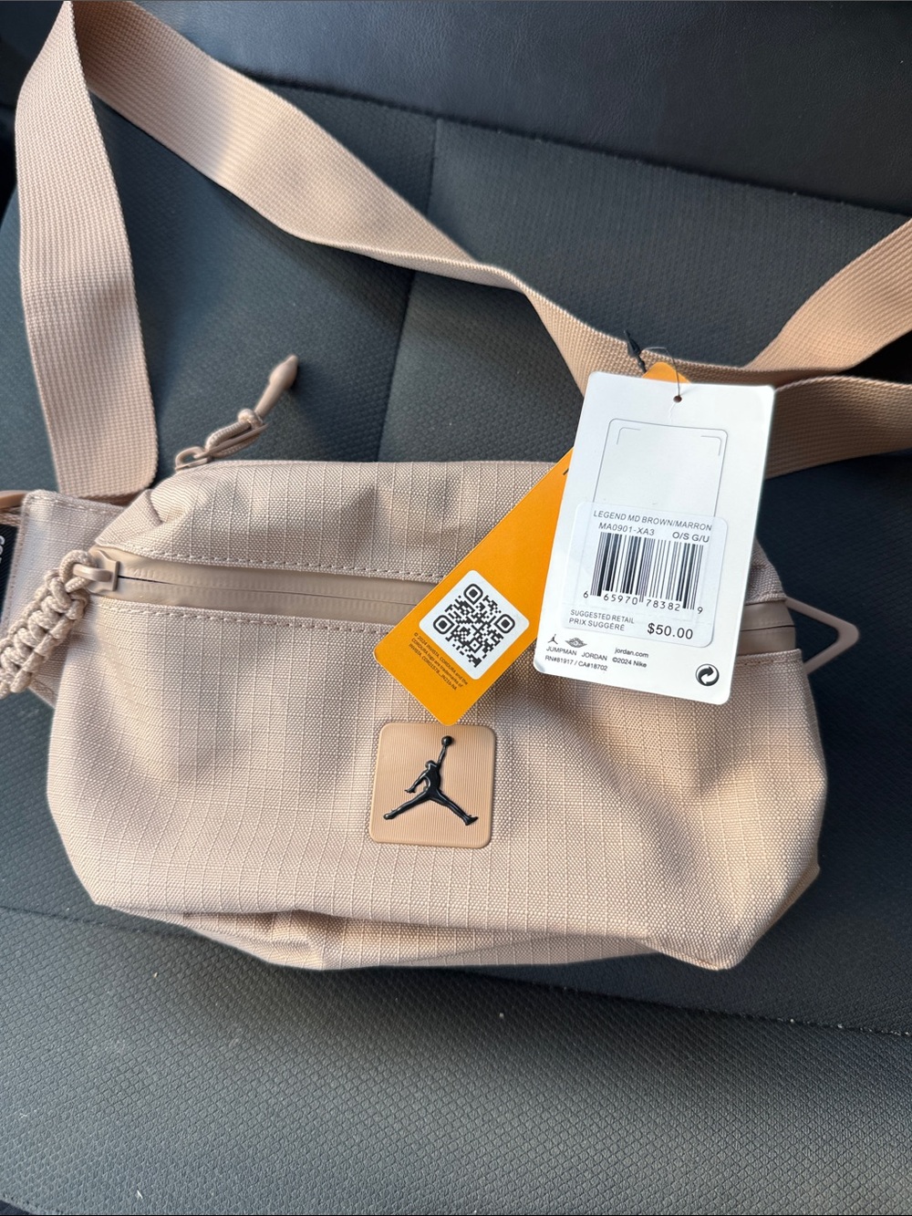 Jordan Beige/Tan Belt Bag with Black Jumpman